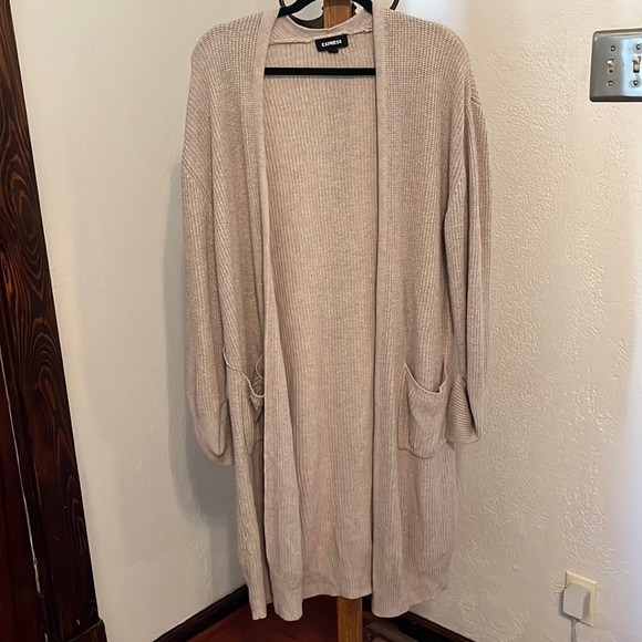 Express Sweaters - Express tan long cardigan 🤎